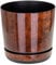 KORAD Wood Effect Indoor Plant Pots with Saucer and Drainage Holes, Round, Modern and Decorative Flowerpot for All Houseplants, 6 sizes, 25 colours(18 cm - 7 inches)