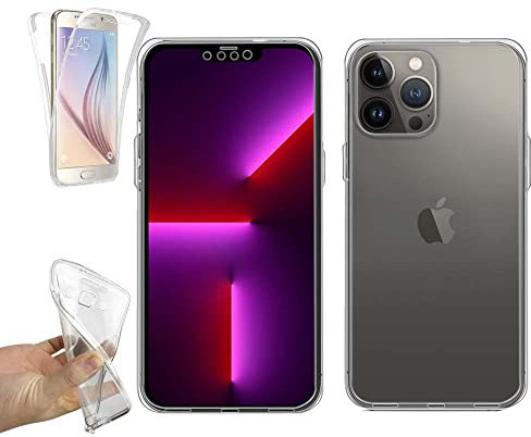 REY Cover in Gel TPU per iPhone 13 PRO Max (6,7), Silicone Case, 360° Full Body Protezione, Protettiva Sottile Back Cover