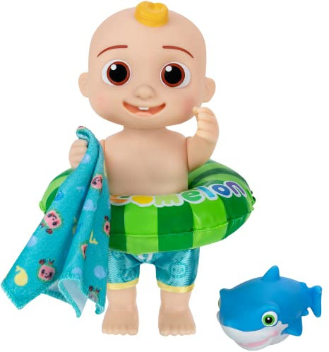 CoComelon - Splish Splash JJ Doll- with Shark Bath Squirter and Water Accessories - CoComelon Water Play - Toys for Kids and Preschoolers - Amazon Exclusive