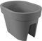 ARTECSIS Jardinière Balcon en Plastique - Balconniere Cavaliere Exterieur - Jardiniere avec Support - Bac Fleur Balcon - 40 cm - 12,3 L - Jardiniere Ovale, Gris béton