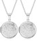 Liitata 2 Stück Foto Bilder Rund Halskette Öffnen Medaillon Halskette Edelstahl Blumen Muster Anhänger Amulett für Mutter Freundinnen Mädchen Geburtstags Geschenk Souvenir - Silber