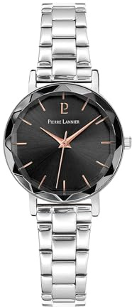 Pierre Lannier - Montre Multiples - Quartz Mouvement de Montre - Epaisseur du boîtier: 7.3 mm - Largeur du boîtier: 30 mm - Acier Inoxydable - Gris - 5 ATM