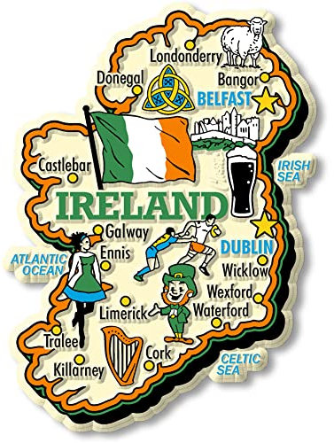 Ireland Jumbo Country Magnet by Classic Magnets, Collectible Souvenirs Made in The USA