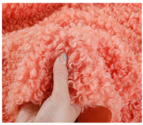 Sherpa Fleece Kunstpelz Kunstfell Stoff 160x50cm Hohe Dichte Soft Faux Schaffell Stoff für Nähen, Spielzeug, Kissen, Kostüm, DIY Basteln(Color:Orange)