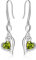 Geburtsstein Unendlich Ohrringe für Damen- Qings 925 Sterling Silber August Peridot Unendlichkeit Herz Zirkonia Baumeln Tropfen Edelstein Ohrstecker Weihnachten Geburtstag Infinity Schmuck