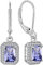 YL Damen Ohrhänger 925 Sterling Silber Dezember Geburtsstein Tansanit Zirkonia Quadrat Ohrringe