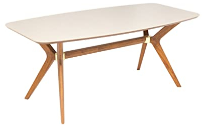 furni24 X Esstisch aus Holz Rechteckiger Moderner Esstisch Küchen Tisch Holztisch für Wohnzimmer Esszimmer Küche, Farbe Sandstein 180x90x75 cm