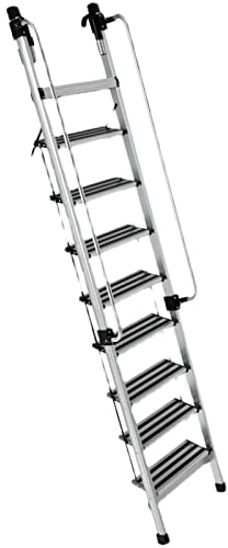 Scale della soffitta Scala pieghevole in lega di alluminio per soffitta con ganci anti-caduta allungati e corrimano per interni ed esterni Retrattile