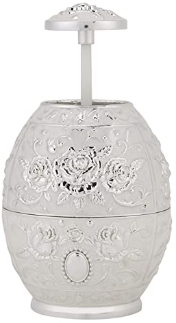 Palillos de Dientes Decorativos 1 Pieza Dispensador Automático de Palillos de Dientes Soporte de Palillos de Dientes, Dispensador de Palillos de Dientes, para Escritorio de(Flor de plata plateada)