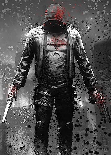 Displate - Poster aus Metall - Einfache Montage ohne Bohren - DC Comics - Arkham Asylum - Red Hood - Größe L - 67,5x48cm Matt