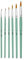 6 pinceaux - Rond - Acrylique fluide - N°000 N°0 N°2 N°4 N°6 N°8 - Manche court - Pébéo