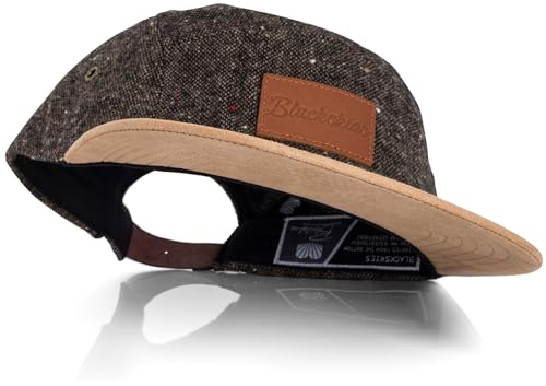 Blackskies® Obsidian 5-Panel Cap | Herren Damen Skater Basecap Wildleder Unisex Baseball Mütze Wolle Schirm - Braun-Braun