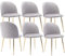 JINPALAY 6er Set Esszimmerstühle Grau Samt Küchenstuhl Polsterstuhl mit Rückenlehne Sessel Moderner Wohnzimmer Stuhl Goldene Beine (6, Grau)