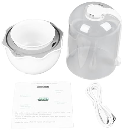 Haofy Intelligenter Terrarium-Pflanzkasten mit Integriertem Ventilator, Transparenter Abdeckung für Sukkulenten, Anpassbare Beleuchtung, Breite Anwendungsmöglichkeiten,