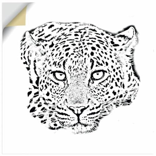 ARTland Wanddeko Wandtattoo selbstklebende Vinylfolie Schwarz Weiss Deko Afrika Tiere Raubkatze Katze Leopard U5DQ