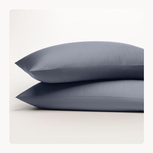 Seralino Kissenbezug 40x80 Blau (2er Set) 100% Bio Baumwolle Oeko-Tex Zertifiziert, atmungsaktive weich Kissenbezüge 40x80, auch als Dekokissen Sofakissen, Kopfkissenbezug mit Reißverschluß