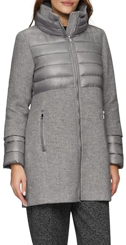s.Oliver 2151241 Cappotto Ibrido in Misto Lana, Grigio mélange, 48 Donna