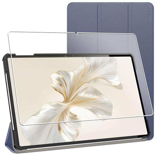 ebestStar - Cover per Honor Pad 9, Custodia Protezione Flip Magnetica, Slim Case Sottile Pelle PU, Blu scuro + Vetro Temperato