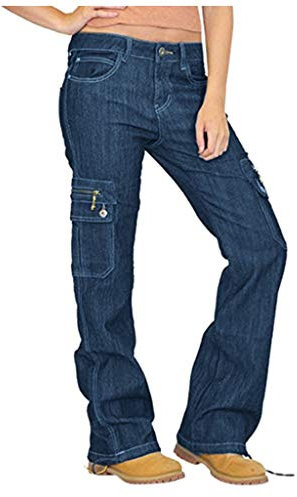 WILLBEST Hosen Damen Sporthose Damen Lang Mit Taschen Hosen Damen Stretch High Waist Baggy Jeans Jungs 152 hellblau Trainingshose Damen Lang Warm Haremshose Damen Schwarz Baumwolle