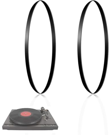 PLABBDPL Correa de Repuesto de Goma de 200mm para Tocadiscos, Resistente y Práctica, Compatible con la Mayoría de los Tocadiscos Accionados por Correa, Paquete de 2,