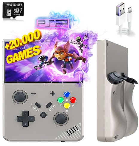 SVP Game - M18/R43 Pro Consola Retro Portátil 64GB con +20.000 Juegos Clásicos y +20 Emuladores, Consola de Videojuegos Arcade Linux y EmuELEC, Pantalla LCD 4.3 (Gris)