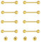 Gojewen 12er Zungenpiercing Brustwarzenpiercing Chirurgenstahl Gold Piercing Zunge Brustwarze Barbell 10mm