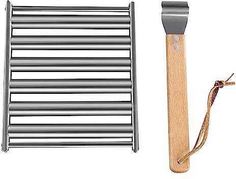 Döner Bratwurst Wurstroller Rack Edelstahl Barbecue Hot Dog Rack Wurst Grill Rack Barbecue Hot Dog Roll Edelstahl Wurst Roll Rack für gleichmäßiges Garen von Hot Teppanyaki Grill (Silver, One Size)