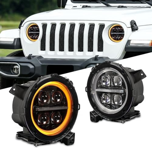 Archaic Scheinwerfer kompatibel mit 2018-2025 Jeep Wrangler JL JLU Unlimited Gladiator JT, Frontlichter mit Animation DRL,Kein E-Prüfzeichen