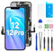 Hoonyer Écran pour iPhone 12 and 12 Pro, Écran LCD de Remplacement Tactile 3D Touch Assemblage du numériseur avec kit de réparation pour Modèle A2172,A2402,A2404,A2403,A2341,A2406,A2408,A2407