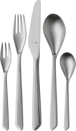 WMF Neo Besteck Set 12 Personen, 66 teilig, 60 Teile mit Servierbesteck, Hohlheftmesser, Cromargan protect mattiert, ergonomisch, extrem kratzbeständig, eingesetzte Klinge, spülmaschinenfest