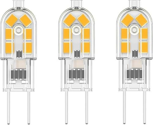 Noobibaba GY6.35 LED G6.35 Lampadina LED T4 JC Tipo Attacco Bi-Pin, 1.5W Bianco Caldo 3000K, 3 pezzi
