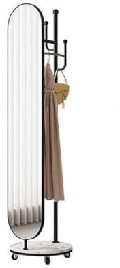 uotmui Porte-Manteau sur Pied Hall Tree Stand Porte-Manteau Vertical À Miroir Simple, sur Pied, Créatif, Mobile, À roulettes Porte-Manteau sur Pied Porte-Manteau