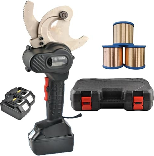 LXWKAI Coupe-câble à cliquet électrique, Coupe-câble hydraulique à Batterie, Coupe-câble, Coupe-Fil, Outil de Coupe de Fil, pour câbles en cuivre et en Aluminium, EC-50M