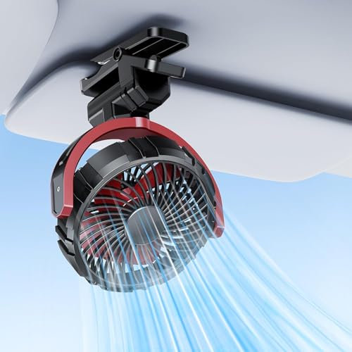 Clip on Fan Battery Powered,Small Portable USB Rechargeable Powerful Desk Table Fans,360 Degree Rotating Folding,Mini Quiet Personal Cooling Fan Clip on Car/Baby Pram Stroller Bed Pushchair,Black