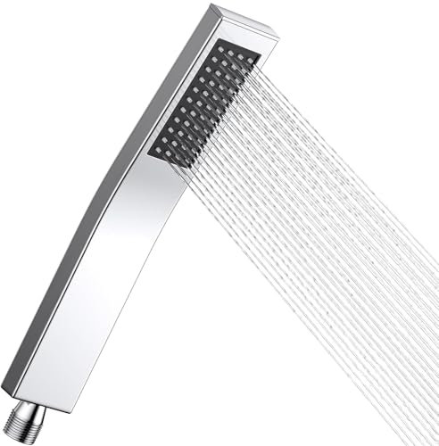 Square Shower Head, Small Shower Head, Shower Head, Handheld Shower Head, Bath Shower Head, with 304 Stainless Steel Self Cleaning Silicone Single Function Shower Head for Home Bathroom Experience