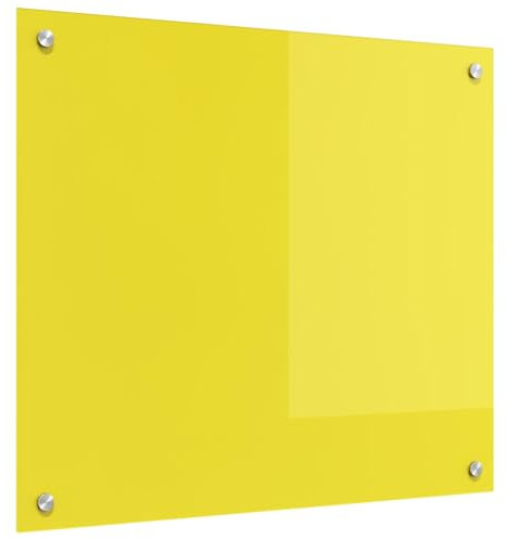 vidaXL Küchenrückwand Gelb 70 x 60 x 0.6 cm Einscheibensicherheitsglas, Moderner Küchenrückwand, rechteckiges Glas, hitzebeständig, schickes Deko für den Kochbereich