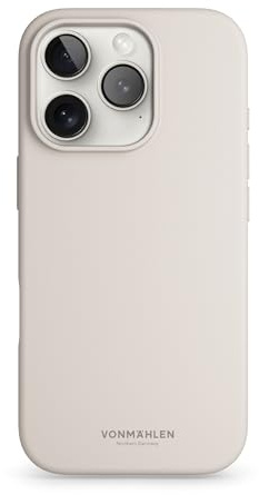 VONMÄHLEN Soft Silicone Case - Silikonhülle aus recycelten Materialien, kompatibel mit iPhone und MagSafe, Handyhülle mit Kamera-Displayschutz - iPhone 16 Pro Max - Cream
