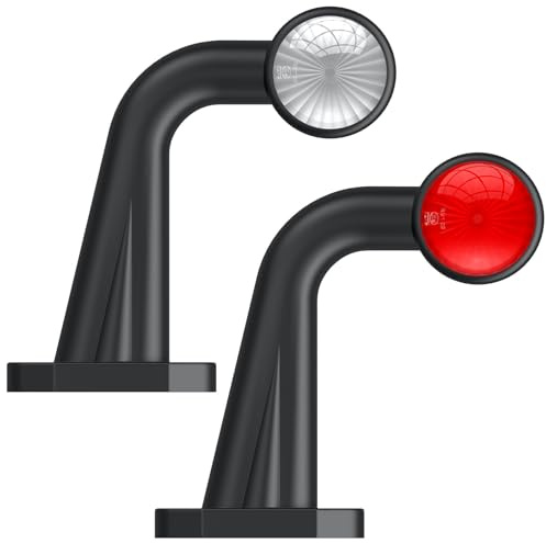 Justech 2x 2 * 4 LED Positionsleuchte Begrenzungsleuchte IP65 Wasserdicht LED-Seitenmarkierungsleuchten 10-30V mit E8 ECE-geprüft 2 Seiten 2 Farben für Anhänger/Wohnmobile/LKW