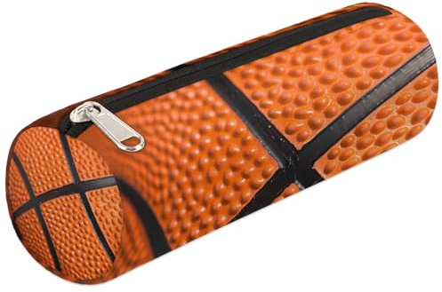 Mexpekil Sport-Basketball-Federmäppchen mit Spitze, Stiftetasche, Markertasche für Kinder, Jungen, Mädchen, Zylinder, rund, Federmäppchen für Schulbedarf, Organizer
