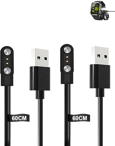 (2 Pack) Charging Cable for IOWODO W70pro Smart Watch 2.01, yystao Stable Magnetic USB Charger Cord compatible with IOWODO W70pro