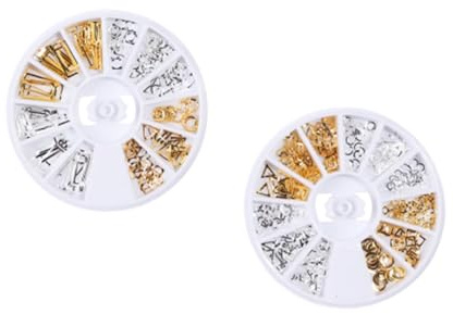 TOPBATHY 2 Schachteln Nagelniete mit Geometrischer Metall Dekoration für Maniküre Zubehör Nietverzierung Selbstgemacht Nageldesign Fingernägel