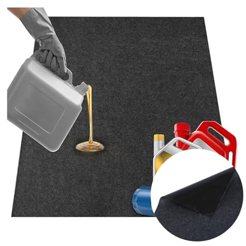 Tapis de Garage Sol Rectangulaire pour sous Voiture, Anti-Déversement d'Huile Gris Foncé Moto, d'Absorption Extra-Large avec Doublure Imperméable et Anti-Dérapante (2,23m x 4,87m)