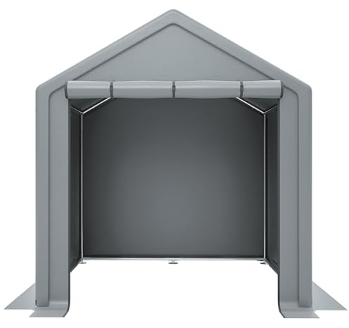 Casetta da Giardino in Acciaio, Garage per Bici, Grigio, 190x170x200 cm