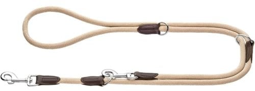 HUNTER Verstellbare Hundeführleine FREESTYLE, Farbe: beige, robust & wetterfest, 3-fach verstellbar, Tau mit Polyamid-Kern, liegt weich in der Hand, pflegeleicht, Größe: 0,8/200