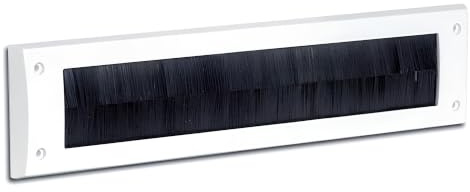 Exitex No-Flap White PVC Letterplate Brush Draught Excluder Seal | Brush seal blocks draughts, dust and debris through letterbox openings; durable white PVC frame with simple screw-on fitting.