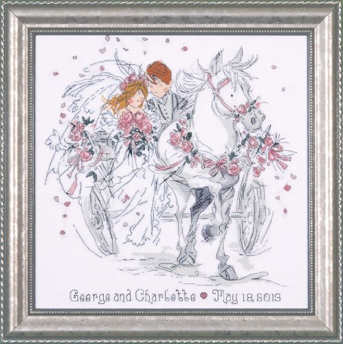 Design Works Crafts Kreuzstich Stickpackung Hochzeitskutsche, Zählmuster