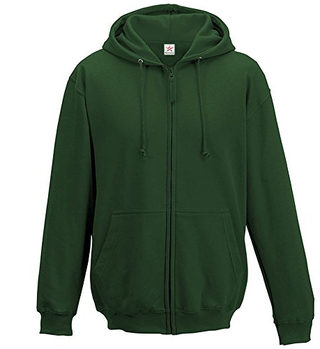 Bottle Green Unisex Zip Up Hoodie Medium Plus 1 T Shirt