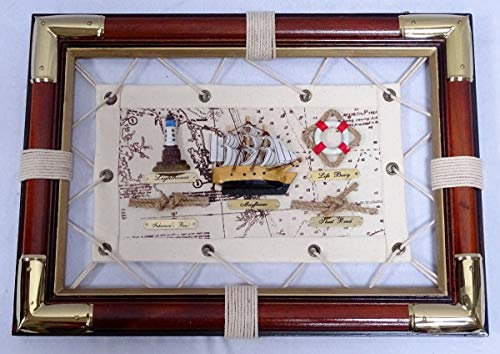 linoows Knotentafel auf Segeltuch, Maritime Wanddeko mit Seemannsknoten Englisch