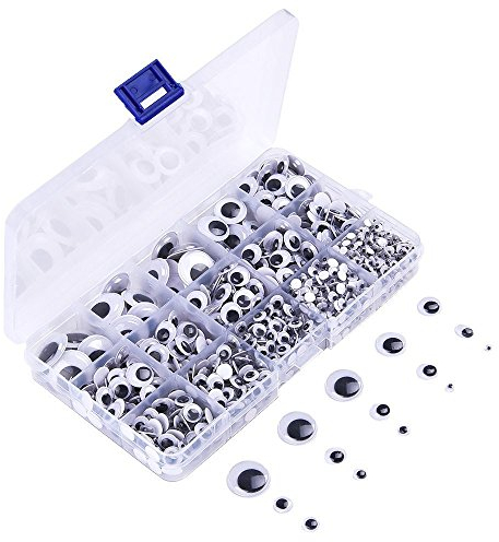 KUUQA 1220 Stück Selbstklebend Wackelaugen Kulleraugen Klebeaugen für DIY Scrapbooking Handwerk