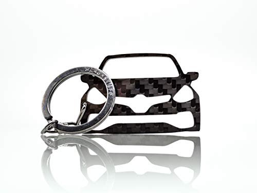 BlackStuff Porte-Clés En Fibre De Carbone Compatible Avec Clio IV Sport RS 2012-2019 Voiture